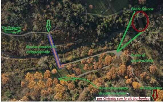 La parte terminale nord del percorso ciclopedonale